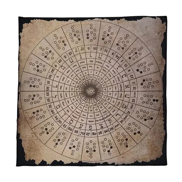 Скатерть для карт Таро с астрологическим узором, - 50x50см