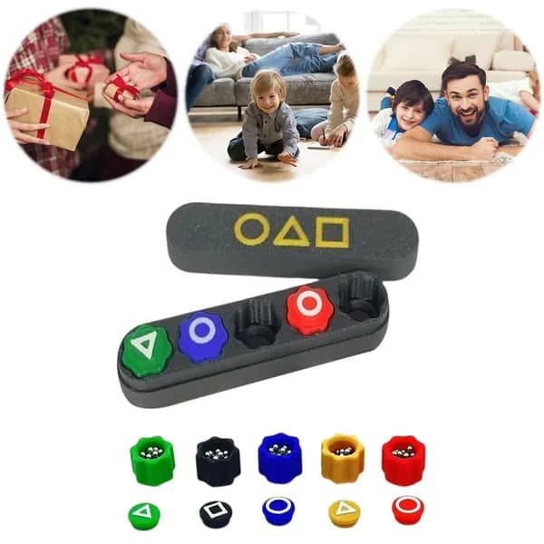 Кубики Игра в кальмар (5 шт.), чёрные, с подставкой, 3D-печать