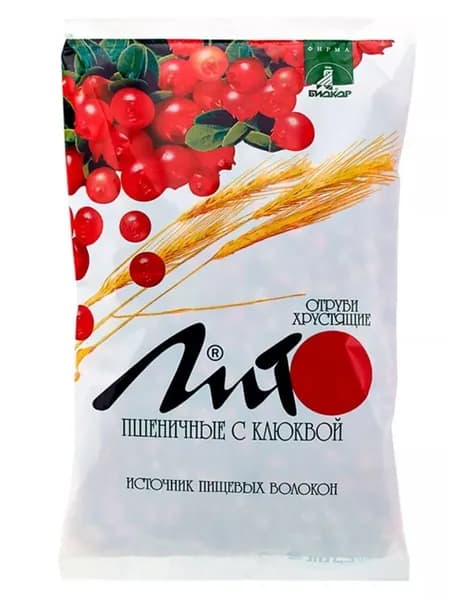 Отруби Лито хрустящие клюква, кальций, 200г