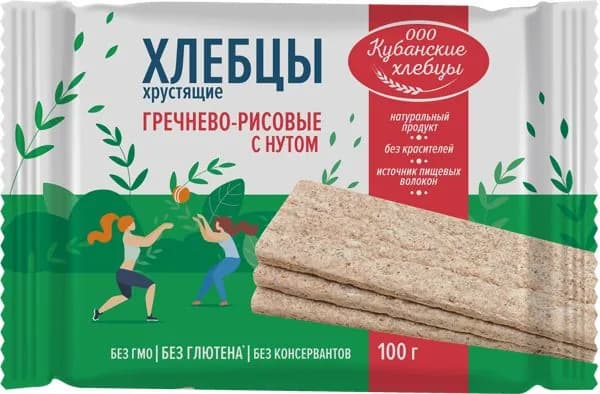 Хлебцы гречнево-рисовые без глютена Кубанские хлебцы м/у, 100 г