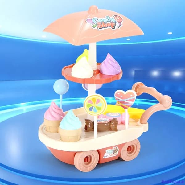 28шт детский игровой домик Yihui Ice Cream cart имитация мини-тележки для мороженого с конфетами тележка для конфет