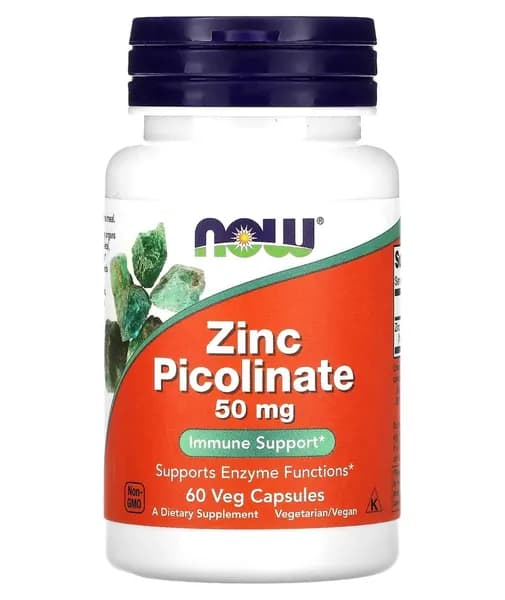Zink picolinate, NOW, цинк витамин для мужчин и иммунитета, 50 мг, 60 капсул