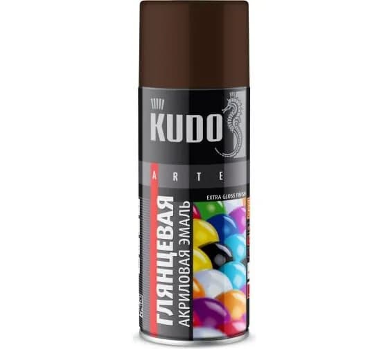 КРАСКА АЭРОЗОЛЬ АКРИЛОВАЯ RAL 8017 КОРИЧНЕВАЯ ГЛЯНЦЕВАЯ 520 МЛ KUDO