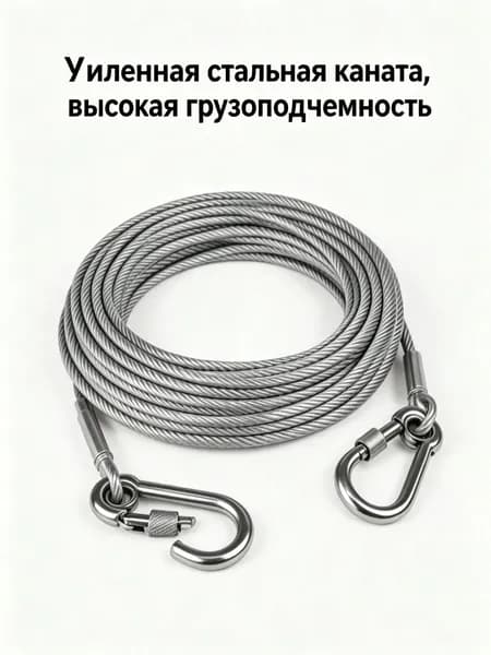 Веревка бельевая с металлической жилой, 2 м