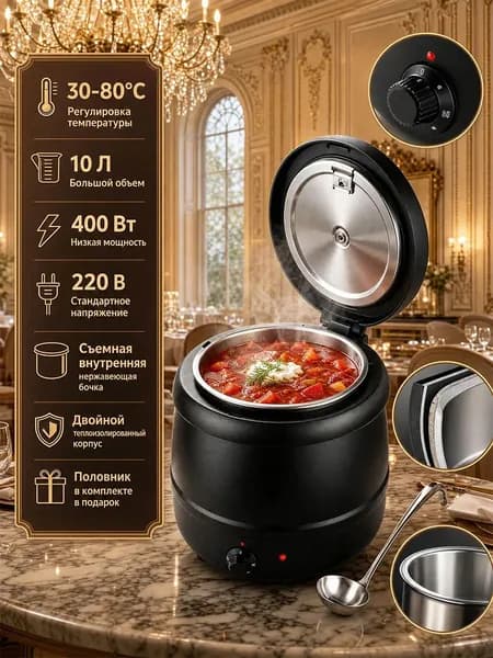 Мармит для супа10 л, супница электрическая