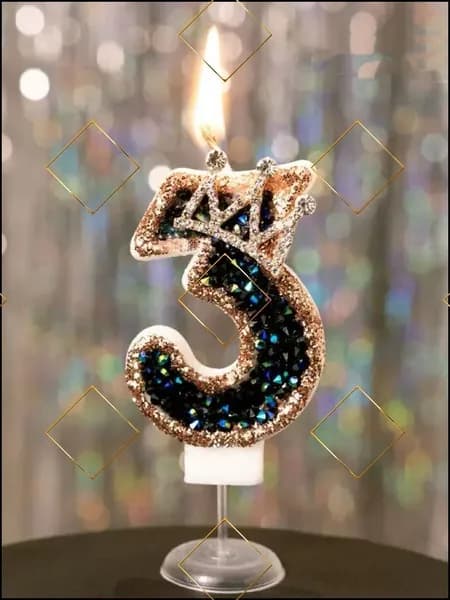 Свечи для торта цифра 3, 8 см, 1 шт