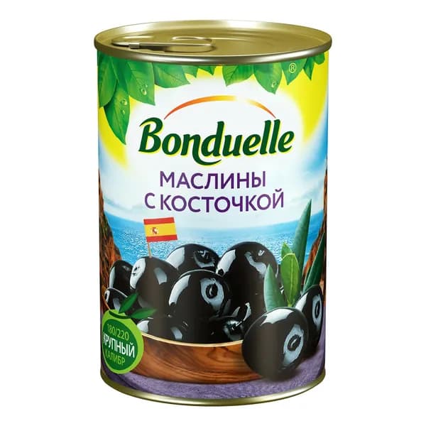Маслины Bonduelle с косточкой 300 г