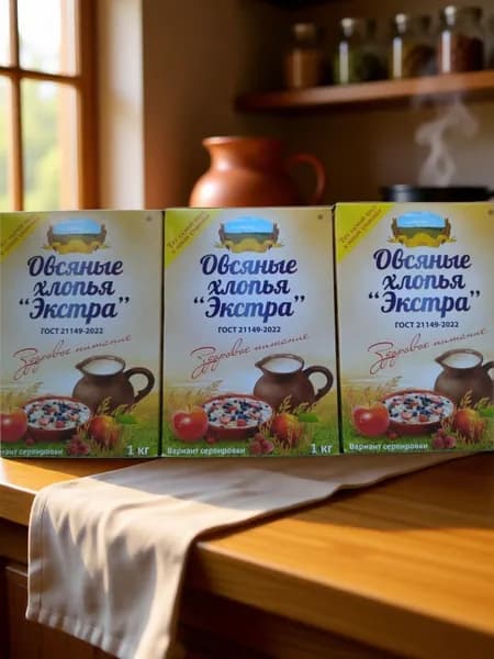 Хлопья Клинские Экстра овсяные 1 кг 3шт