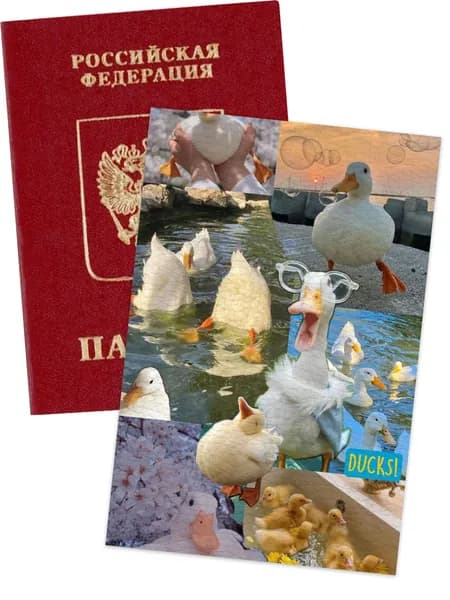 Чехол на паспорт утками