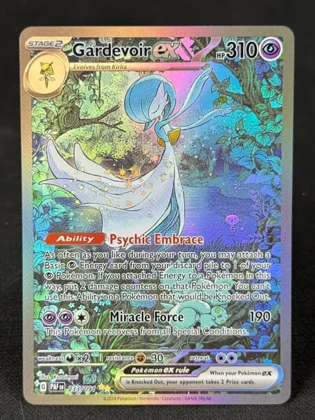 Портативные карты PKM S Настройка и прокси высококачественной фольги Gardevoir ex Paldean Fates#233