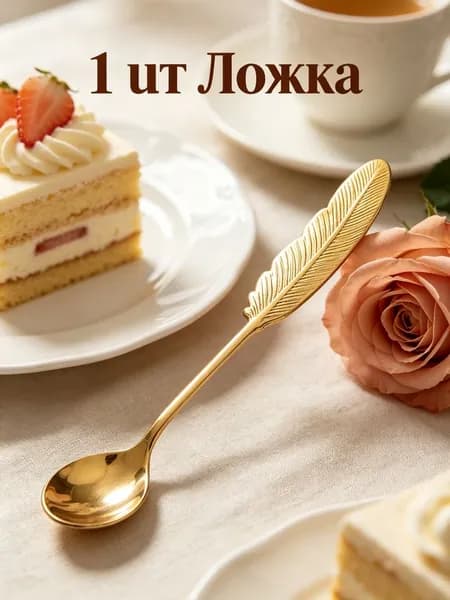 Ложка десертная золотой