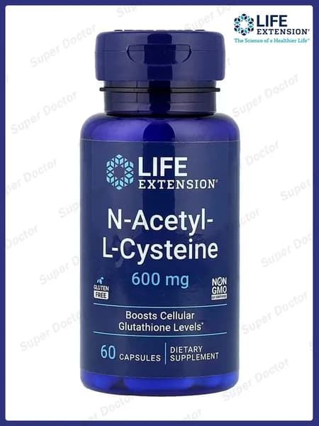 NAC aцетилцистеин N-Acetyl-L-Cysteine 600 мг для регуляции процесса детоксикации 60 капсул