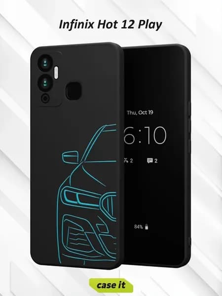 Чехол на Infinix Hot 12 Play с принтом силуэт BMW 5 серии