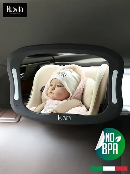 Зеркало детское автомобильное с подсветкой для наблюдения и контроля за ребенком в автомобиле Nuovita Speculo luce