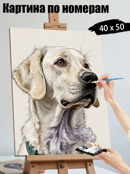 Картина по номерам, Красота лаки-лакиhund, ручная роспись антистресс, 40х50 см без подрамника, современный декор для дома