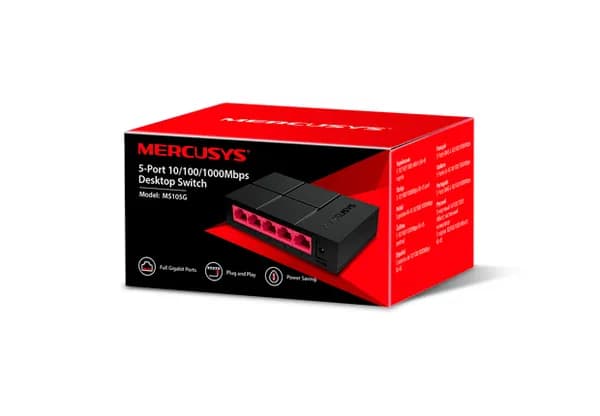 Mercusys MS105G 5-портовый 10/100/1000 Мбит/с настольный коммутатор