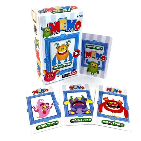 Карточная игра Мемо. Монстрики Play Land. Игра для детей