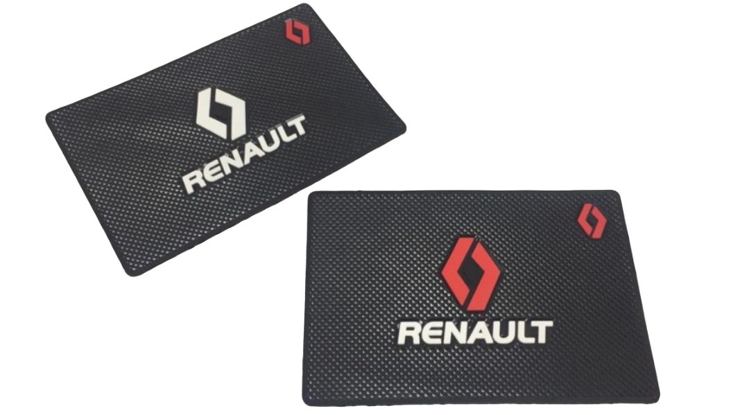 Коврик липучий на панель приборов с логотипом "Renault"
