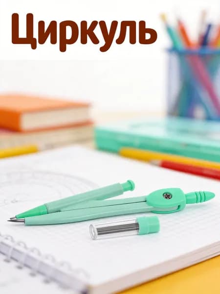 Портативный металлический чертёжный циркуль для геометрии и рисования, зелёный