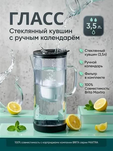 Фильтр кувшин стеклянный для воды philips 3,5 л