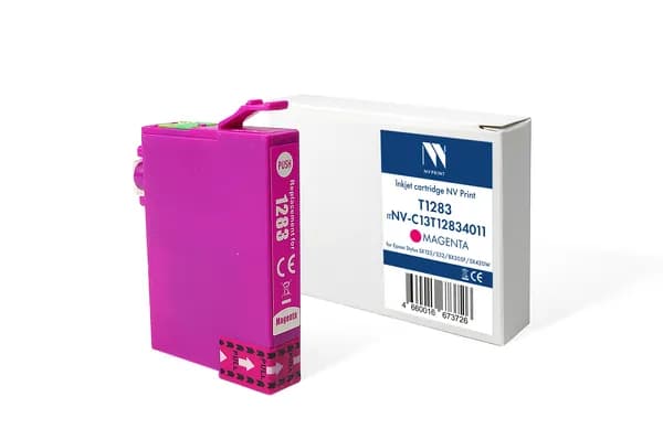 Струйный картридж NV Print T1283 (NV-C13T12834011) Magenta для Epson Stylus SX125/S22/BX305F/SX420W ( 13 мл) совместимый