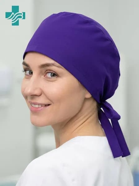Шапочка медицинская однотонная MedBreeze, быстросохнущий хирургический колпак с охлаждающим эффектом и впитывающей лентой