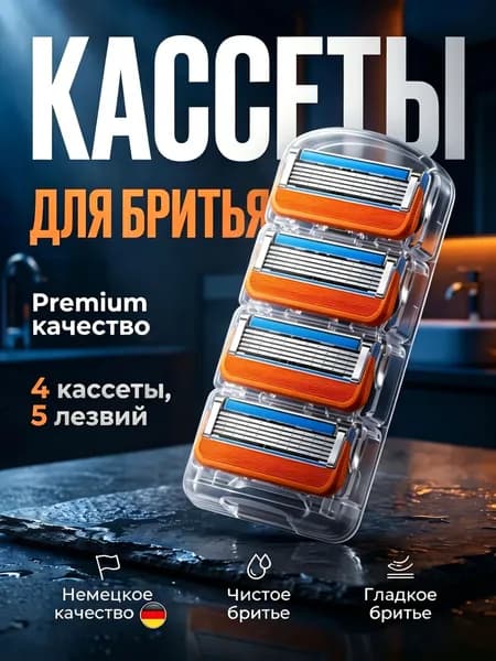 Лезвия для бритвы Fusion 5, кассеты для бритья мужские 4 шт