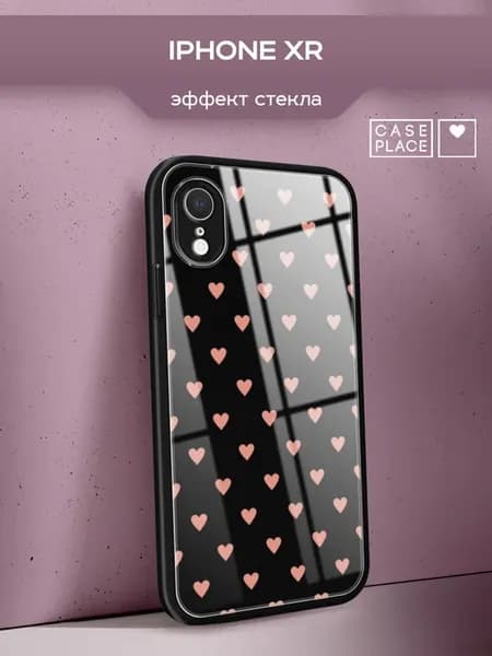 Чехол на iPhone XR с сердечками
