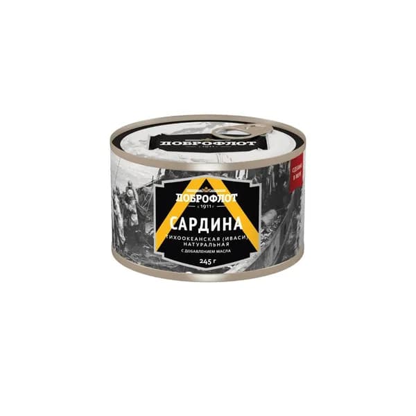 Доброфлот Сардина (иваси) тихоокеанская с добавлением масла, 245 г