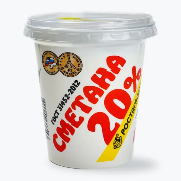 Сметана 20%, 320 г, Ростагроэкспорт