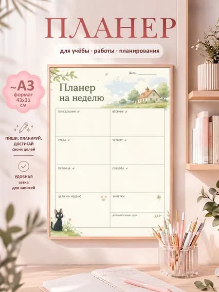 Планер постер Хаяо Миядзаки на стену А3