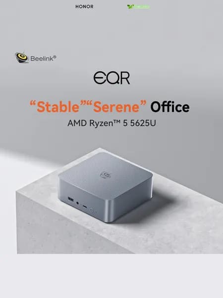 Beelink Мини-ПК EQR5 (AMD Ryzen 5 5625U, RAM Отсутствует, AMD Radeon, ), серый