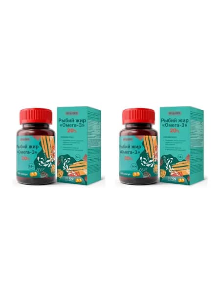 Рыбий жир Омега-3 BioForte, капсулы, 100 шт. 2 уп