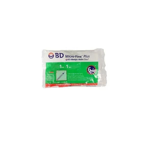 Шприц инсулиновый Micro-fine plus, 1 мл, U-100, 31G, 0.3x6 мм, 10 шт./уп.