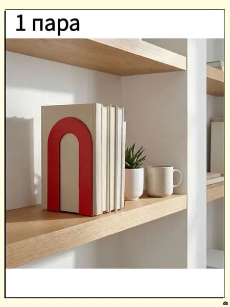 Простая металлическая подставка для книг из кованого железа, 1 пара