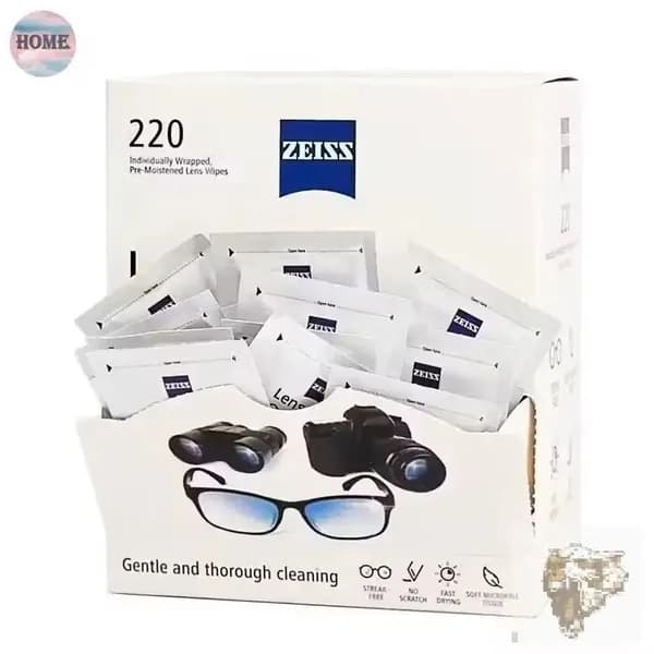 Влажные салфетки для очистки линз Zeiss, салфетки для очков, камеры, мобильного телефона, зеркала, бумажная ткань, одноразовая, 220 шт.