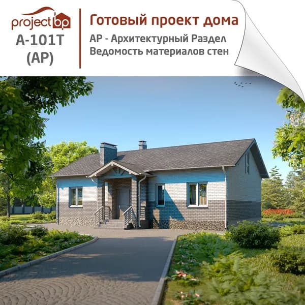 Проект одноэтажного дома с камином, террасой и зоной барбекю.