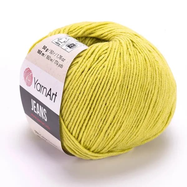 Пряжа Jeans (YarnArt) - 29 (липа) - 1 моток, 55% хлопок, 45% полиакрил, (50г, 160м) нитки для ручного вязания