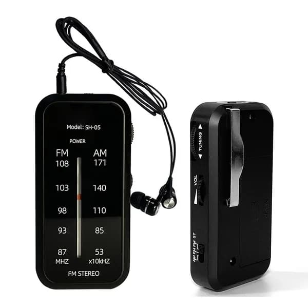 Портативный карманный радиоприёмник INDIN SH-05 с поддержкой FM и AM, стерео, с разъёмом 3,5 мм для наушников