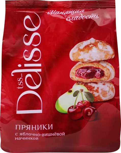 Пряники DELISSE с яблочно-вишневой начинкой, 300г