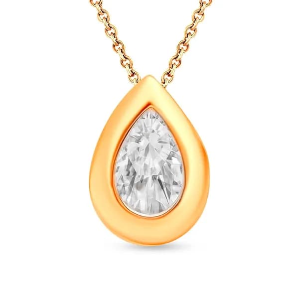 Подвеска на шею с фианитом из красного золота 585 пробы 585GOLD