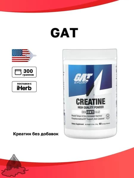 GAT, Креатин, без добавок, 300 г (10,58 унции)