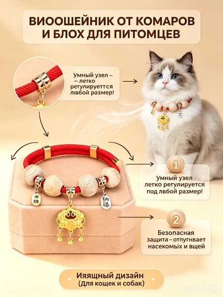 Биоошейник для кошек и собак, регулируемый ошейник от блох клещей и комаров-Protect01, декоративное средство от домашних насекомых и вшей.