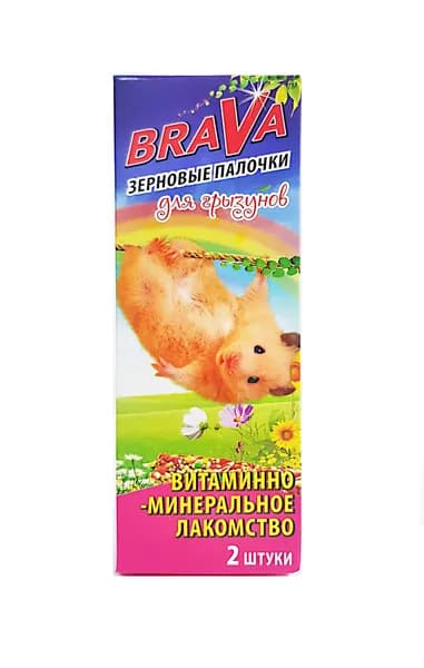 Лакомство для грызунов brava палочки витамины и минералы 2шт