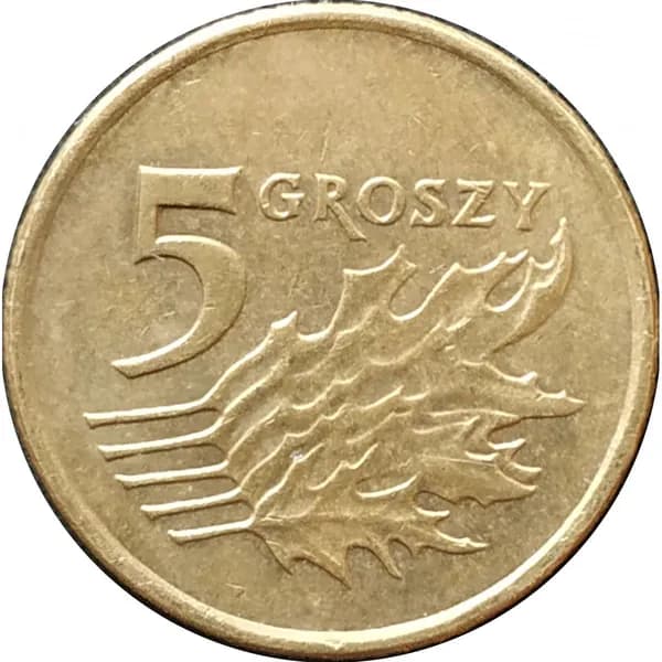 5 грошей 2010 Польша из оборота