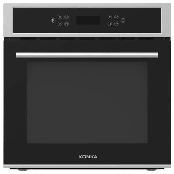 Духовой шкаф электрический KONKA K60ZK07(WE), 70 л, сенсорное управление, конвекция, гриль, LED дисплей, телескопические направляющие, черный