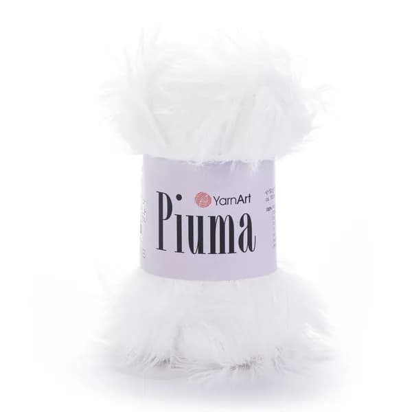 Пряжа Piuma YarnArt - 4401 (кремовый) уп. 1 моток, 100% полиэстер, (50г, 100м) нитки для ручного вязания