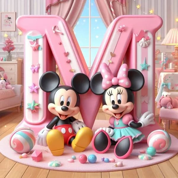 Диамантная картина Disney Микки и Минни 40 40 см из акриловых камней на холсте