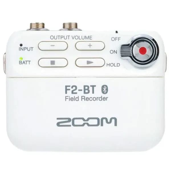Zoom F2-BT/W Полевой стереорекордер, Bluetooth, белый цвет, запись 32-бит, петличный микрофон
