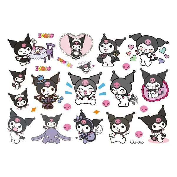 Тату-наклейки Hello Kitty Kuromi Cinnamoroll, набор для детей, праздник, подарок